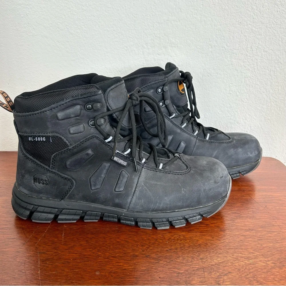 HOSS NWT Tikaboo UL Safety Work Boot 11.5 Black Waterproof Composite Toe ASTM